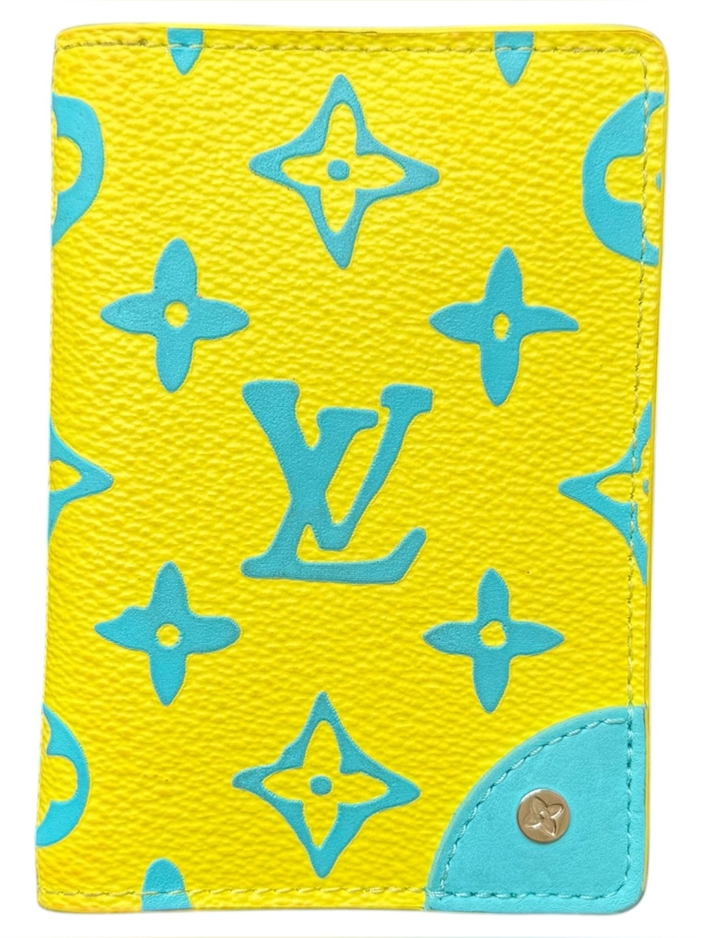 Louis Vuitton Monogram Playground Pocket Organizer Card Holder Wallet Lime